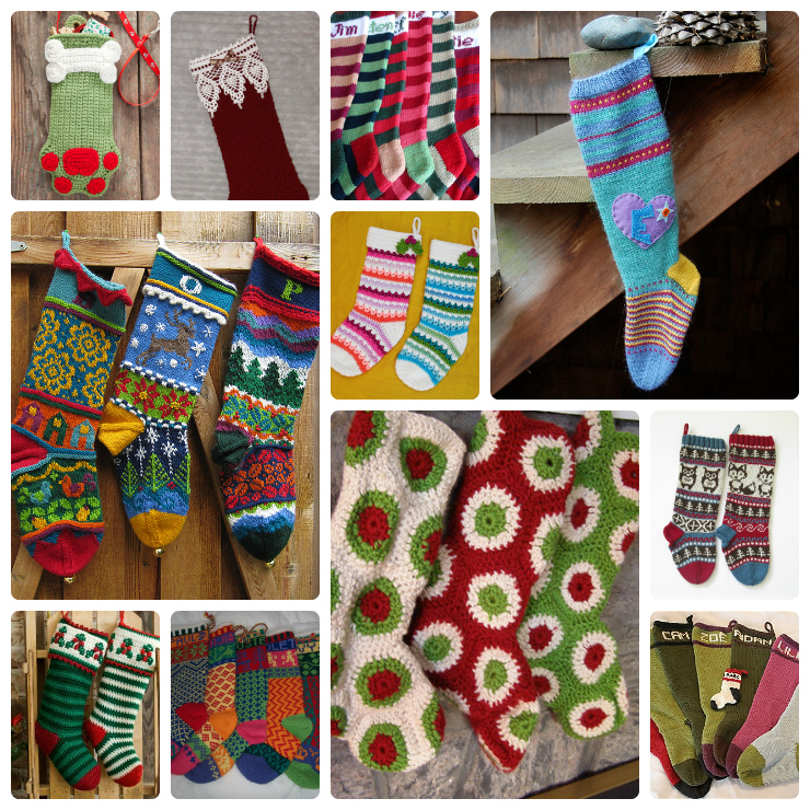 Knit and Crochet Christmas Stocking Patterns - Wee Folk Art
