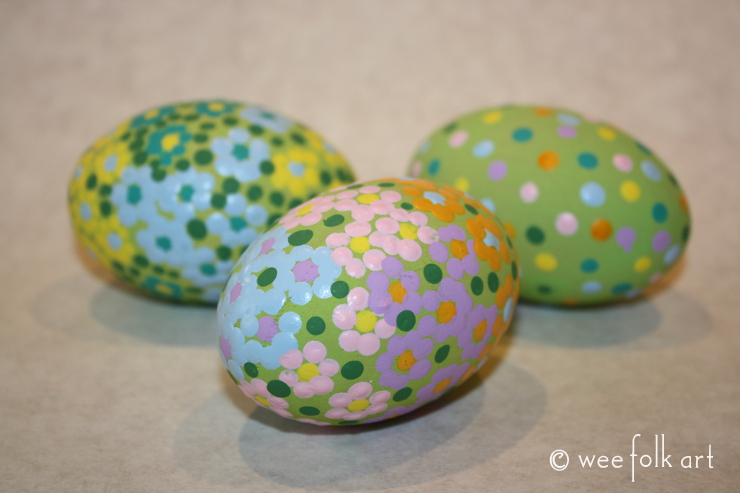 Dot Painting On Wooden Eggs Tutorial » Wee Folk Art