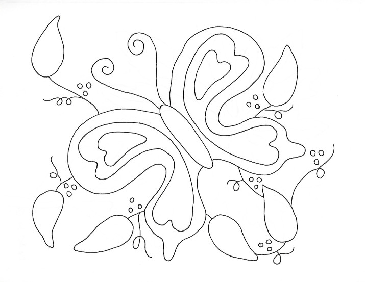 Spring Butterfly Coloring Page - Wee Folk Art