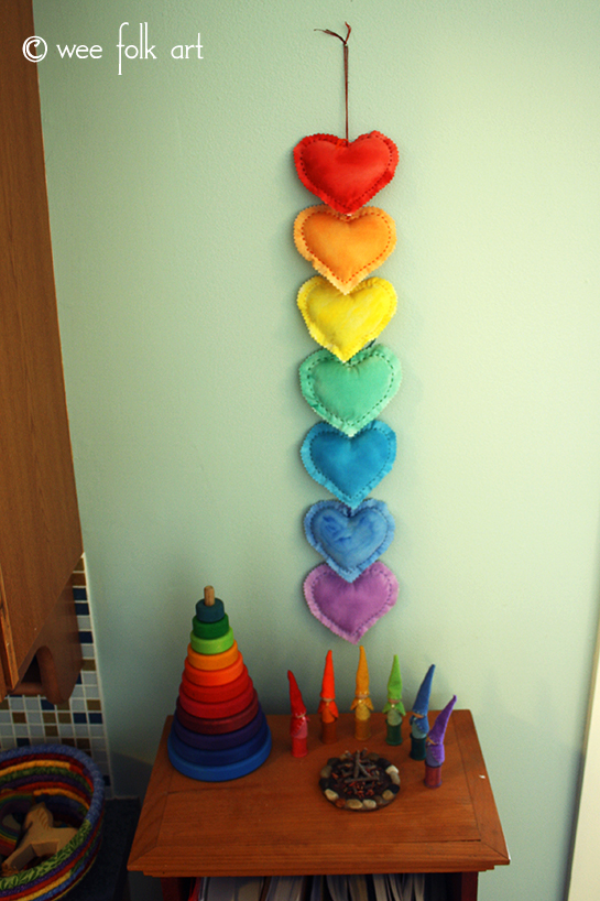 Valentine Craft Puffy Heart Ornament Wall Decoration with Gnomes
