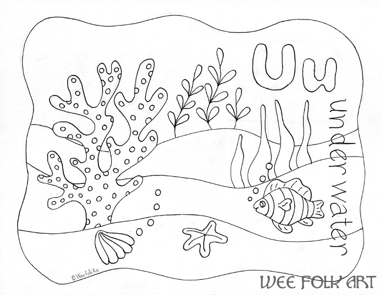 Download Nature Alphabet Coloring Page Letter U - Homeschool Companion