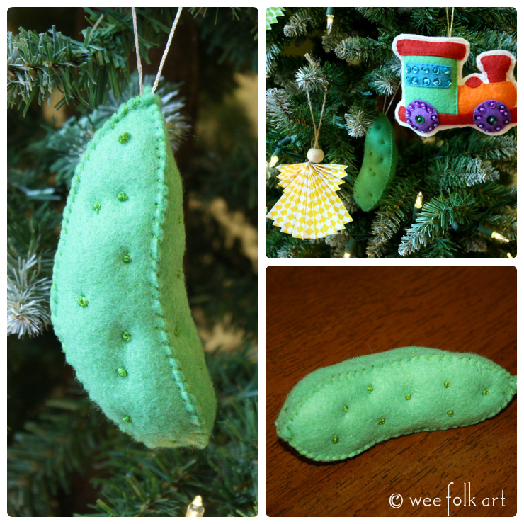 felt pickle ornament Collage wm