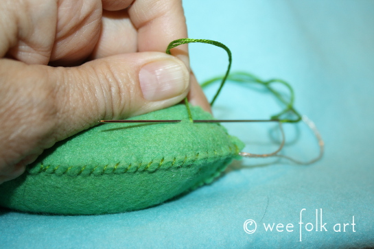 felt pickle ornament - french knot 3 545wm