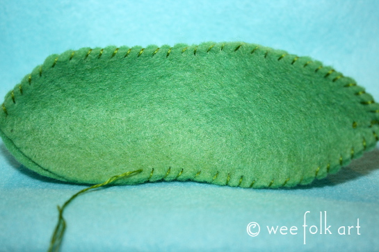 felt pickle ornament - stuffing 1 545wm