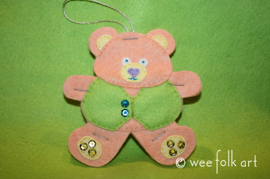 tedd bear ornament - cut pastel 545wm