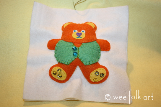 teddy bear ornament - sew together 545wm