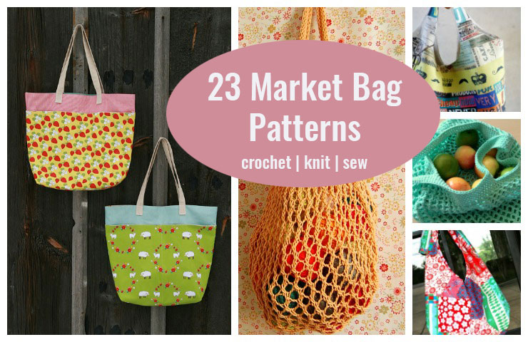 knitted market bag patterns for beginners