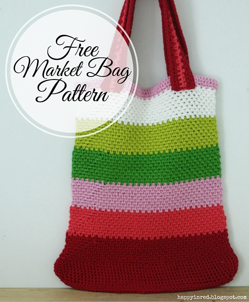 knitted market bag patterns for beginners