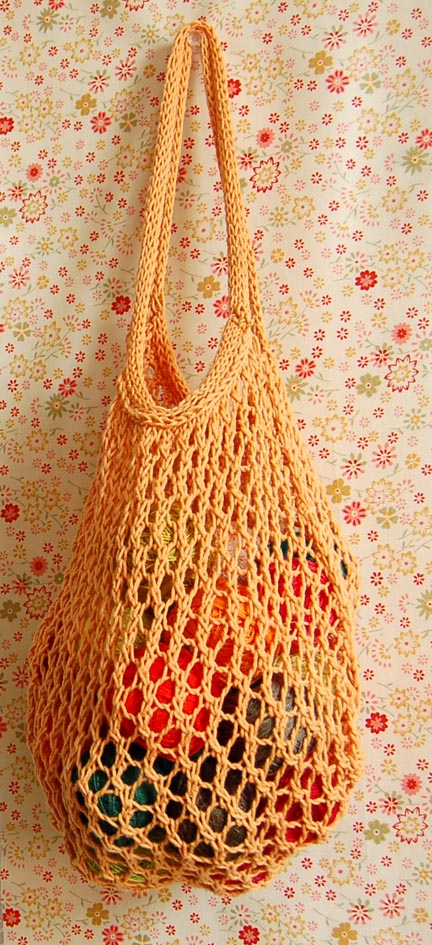 knitted market bag patterns for beginners