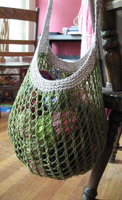 crochet mesh market bag pattern