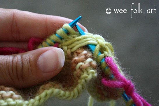 knit butterfly stitch body stitch 1