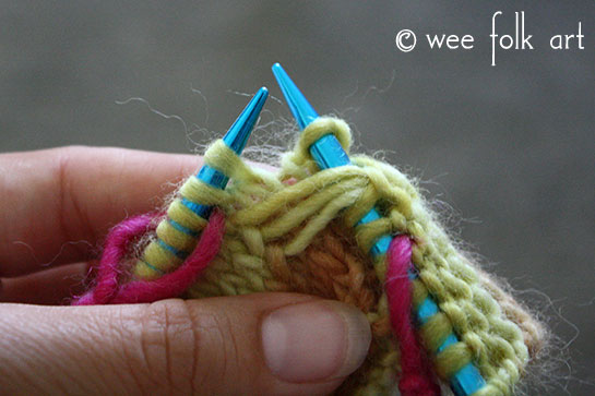 knit butterfly stitch body stitch 2