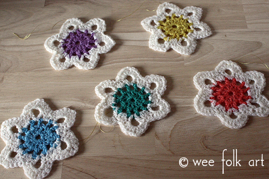 rainbow Crochet Snowflake Ornament