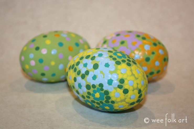 Dot Painting on Wooden Eggs Tutorial - Wee Folk Art