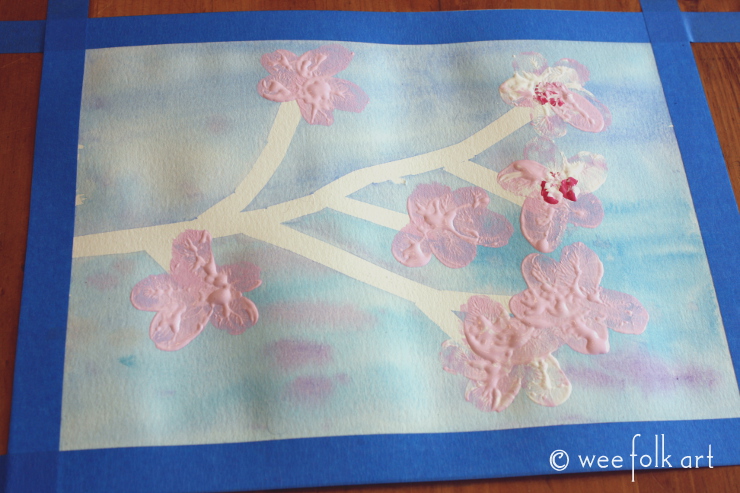 Kids' Crafts :: Cherry Blossom Watercolor Painting - Wee Folk Art