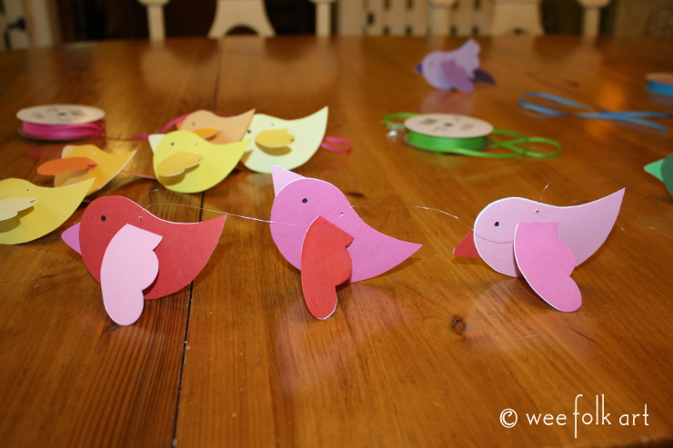 paper bird mobile tutorial