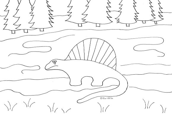 Download Dimetrodon Coloring Page - Wee Folk Art