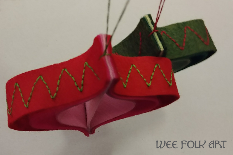 Paper Strip Inspired Felt Ornaments pattern