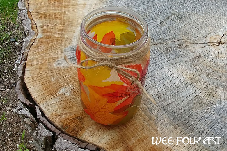 Mason Jar Leaf Candle Holder Project