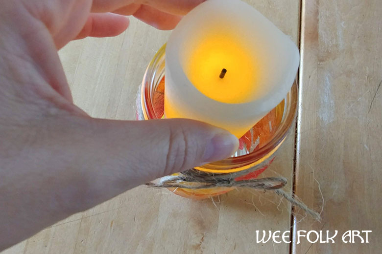 Fall Leaves Leaf Candle Holder Jar Tutorial