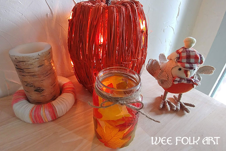 Mason Jar Leaf Candle Holder Project