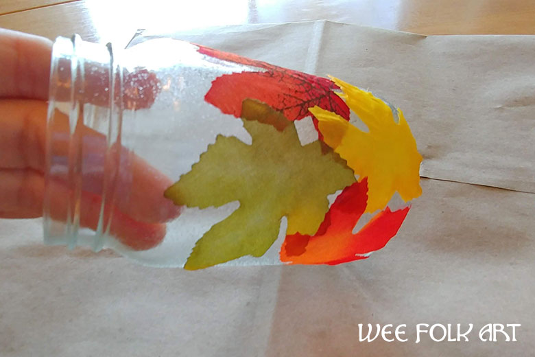 Mason Jar fall leaves craft