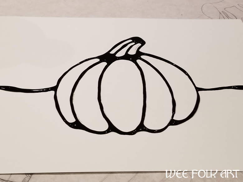 Pumpkin Glue Resist Painting Tutorial