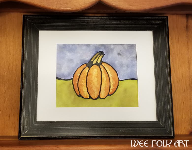 Pumpkin Glue Resist Painting Tutorial