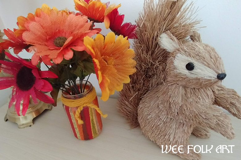 Striped Tissue Paper Mason Jar Project Vase