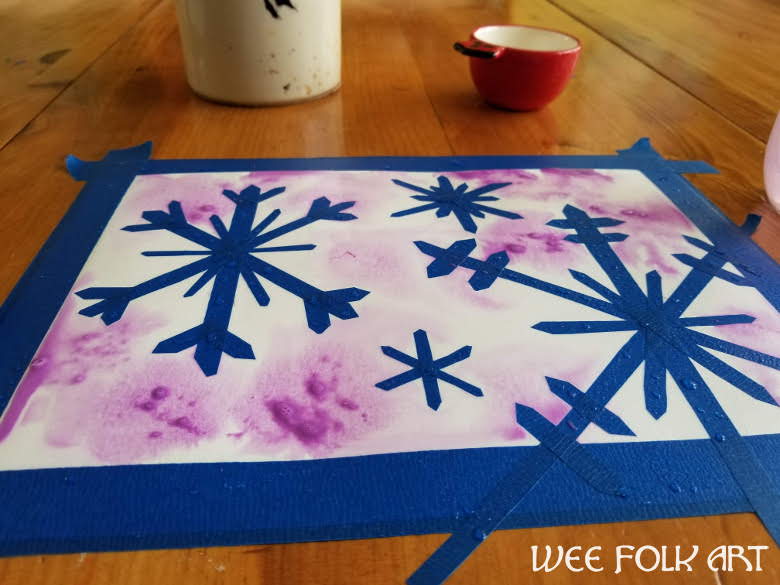 watercolor snowflake craft