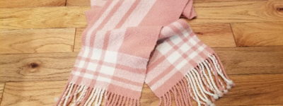 Woven Asymmetric Plaid Scarf