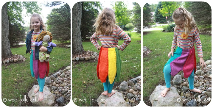 Rainbow Petal Skirt Knitting Pattern