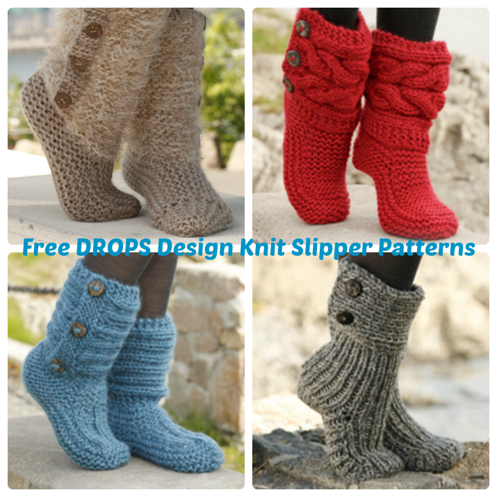 DROPS Design Free Knit Slipper Patterns - Wee Folk Art