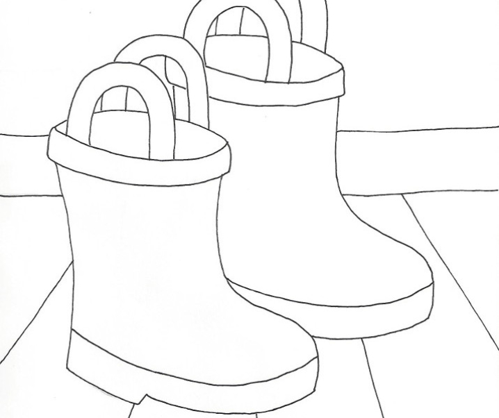 rain boots coloring page – wee folk art