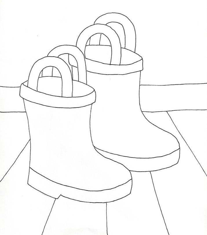 Rain Boots Coloring Page Wee Folk Art