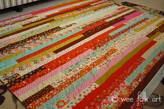 Jelly Roll Quilt Size Chart